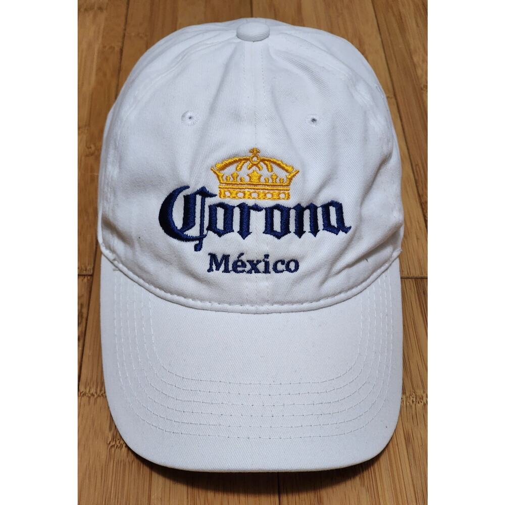 Corona Extra Beer Hat Cap StrapBack Cream Off-White Embroidered Mexico Cotton